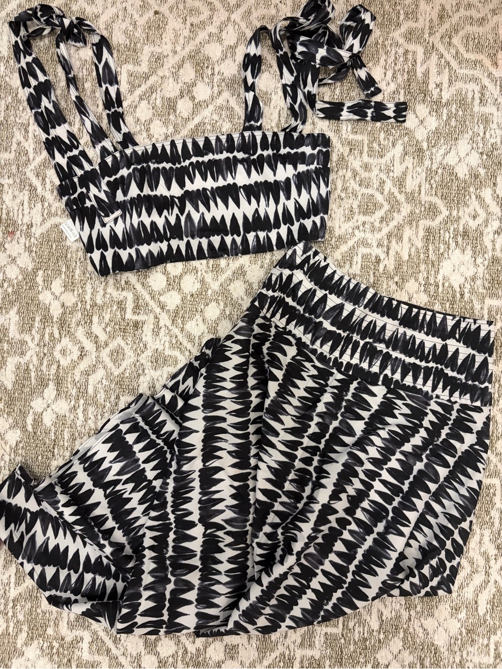Black & White Patterned Two-Piece Set